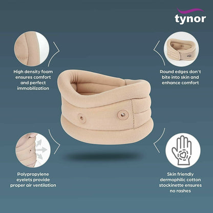 Tynor Cervical Collar Soft with Support for Neck Brace Pain Relief Support