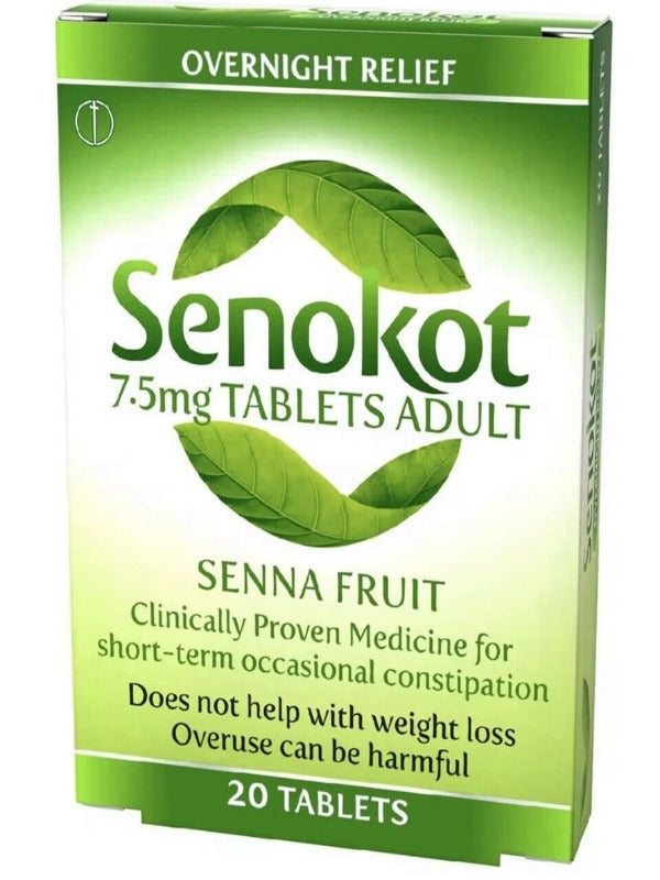 Senokot 7.5mg Tablets Adults - 20 Tablets (Pack 3 Total 60 Tablets)