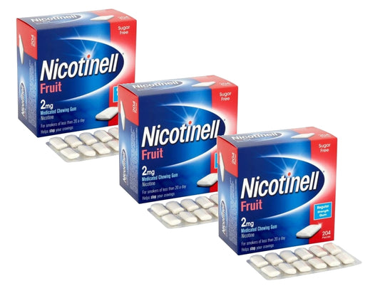 Nicotinell Fruit Gum 2mg 204 Pieces Expiry 02-2026 PACK 3