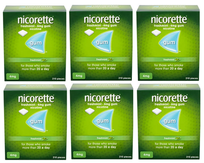 Nicorette Freshmint Gum 4mg of 210 Pieces Pack 6 Expiry 11-2025