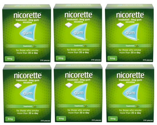 Nicorette Freshmint Gum 4mg 210 Pieces (6 pack of 210)