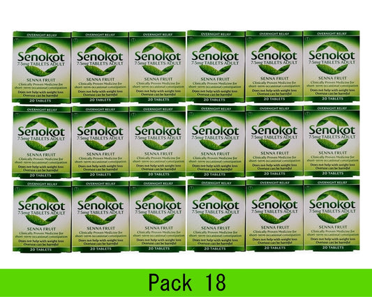 Senokot 7.5mg Tablets Adults - 20 Tablets Pack 18 Expiry 12-2026