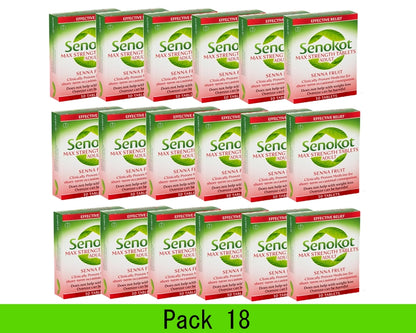 Senokot Max Strength Tablets Adults - 10 Tablets 18 Boxes Expiry 04-2026