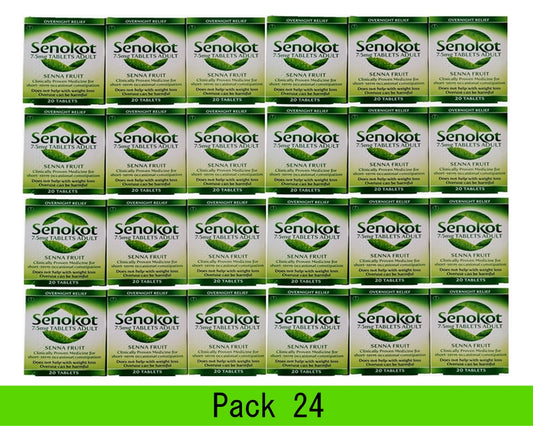 Senokot 7.5mg Tablets Adults - 20 Tablets 24 Boxes Expiry 12-2026