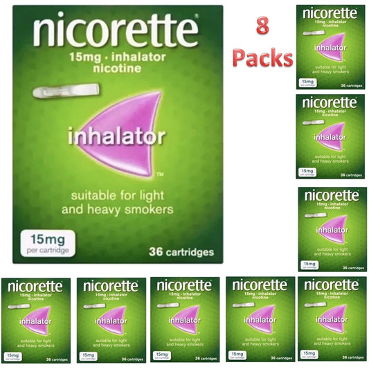 Nicorette 15mg Inhalator 36 Cartridges Expiry 10-2026 Pack 8