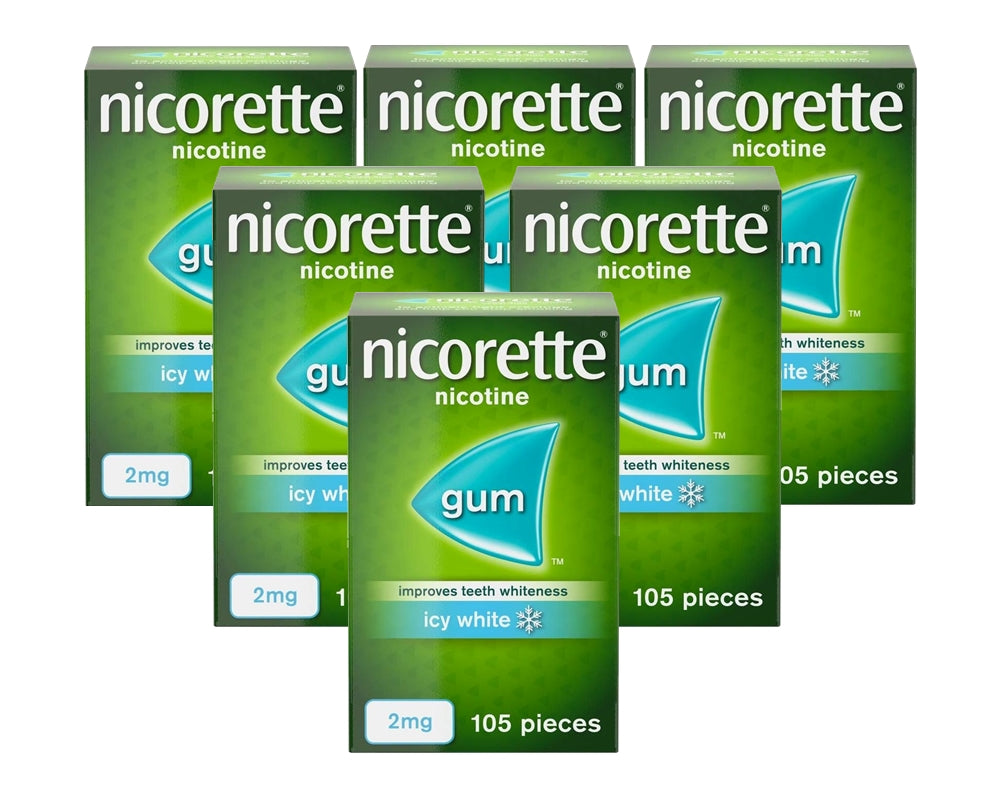 Nicorette Icy White Gum 2mg 105 Pieces Expiry 07-2025